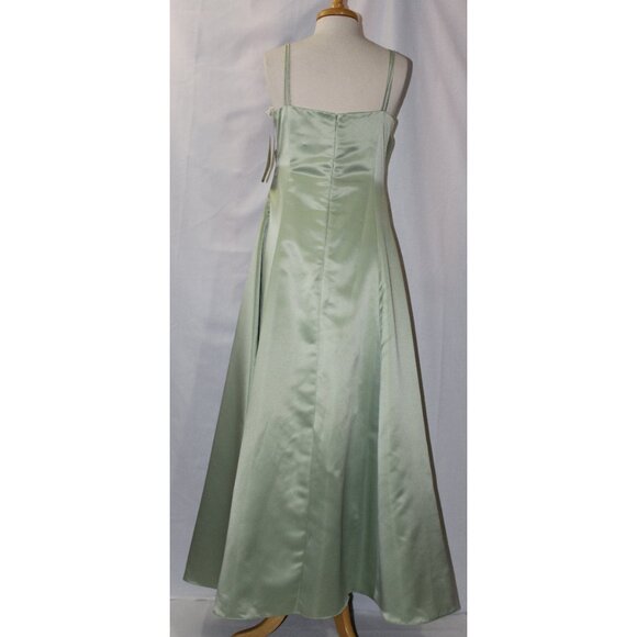 Dollar Fashion #3449 Bridal Satin Bridesmaid Formal Gown-Size XL-SAGE GREEN-NWT - Picture 3 of 5